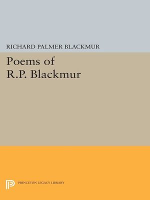 cover image of Poems of R.P. Blackmur